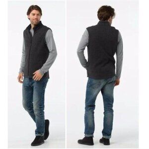 Smartwool Hudson Trail Fleece Vest Recycled Wool in Dark Charcoal Size Small
